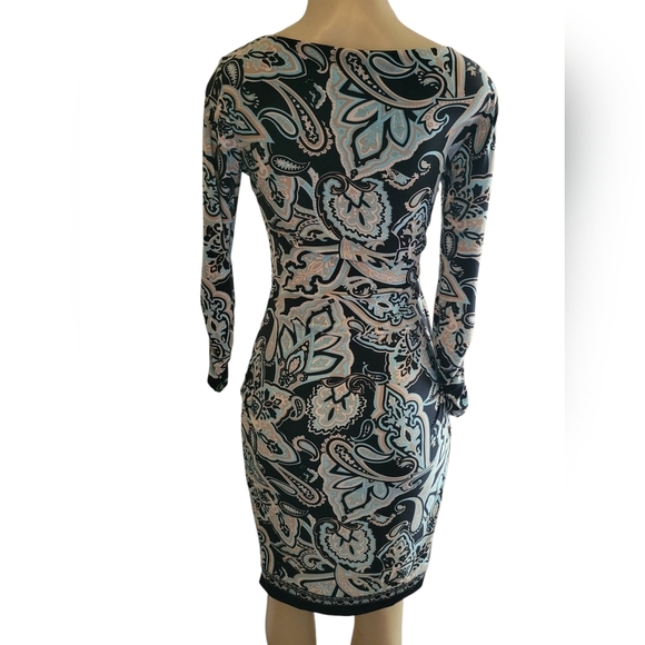 Macy's International Concept Tropical Sunrise Ruched Spring Mini Dress - Picture 3 of 3